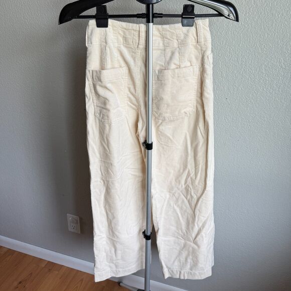 Maeve by Anthropologie Cream Collette Wide Leg Corduroy Pants Women's Size 26 - Picture 2 of 4